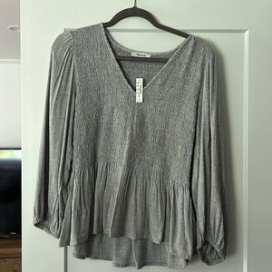NWT Madewell smocked preplum shirt